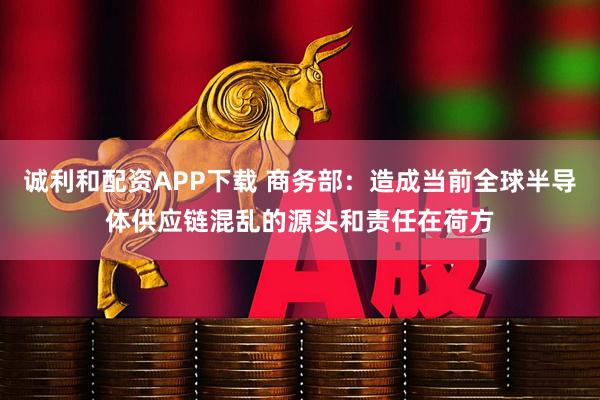诚利和配资APP下载 商务部：造成当前全球半导体供应链混乱的源头和责任在荷方